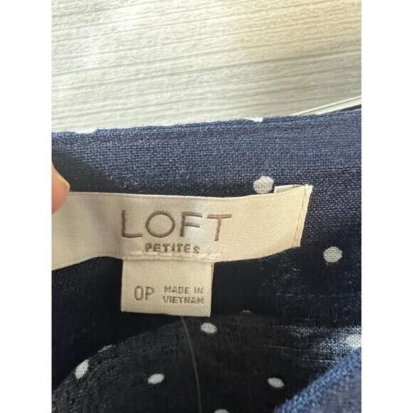 Petite Dotted Button Trim Linen Blend Skirt 0P NWT - Picture 7 of 7